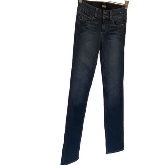Paige Hidden Hills Mid Rise Straight Leg Dark wash Jeans Size 25 - Picture 3 of 14